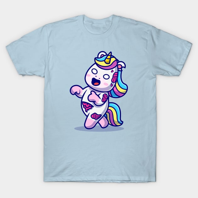 Cute Unicorn Zombie Cartoon T-Shirt by Catalyst Labs